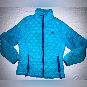 Snozu Kids Nylon Polyester Winter Jacket Full Zip Size Small 7/8 Purple Blue